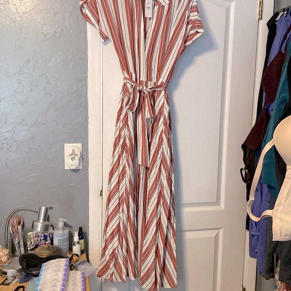 Loft Maxi Shirt Dress Striped
